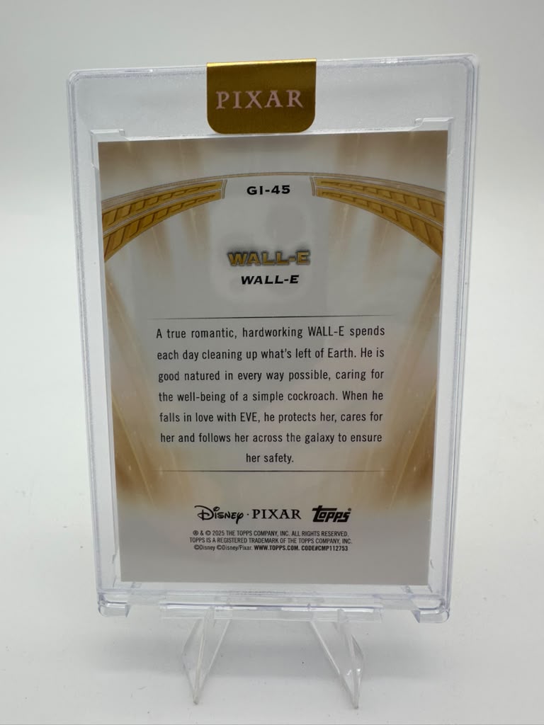 2025 Topps Disney Pixar Gold WALL-E Black Insert Golden Icons #GI-45 07/10