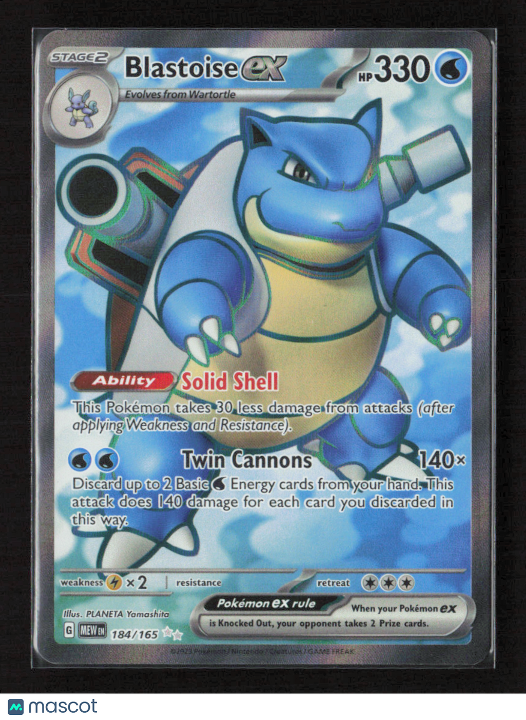 2023 Pokemon Blastoise ex - 184/165 #184/165 Ultra Rare