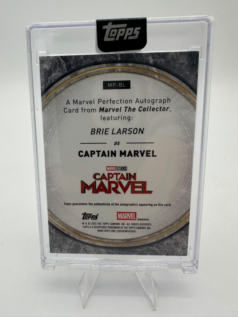 2025 Topps Marvel The Collector Brie Larson #MP-BL Purple 04/15 Autograph