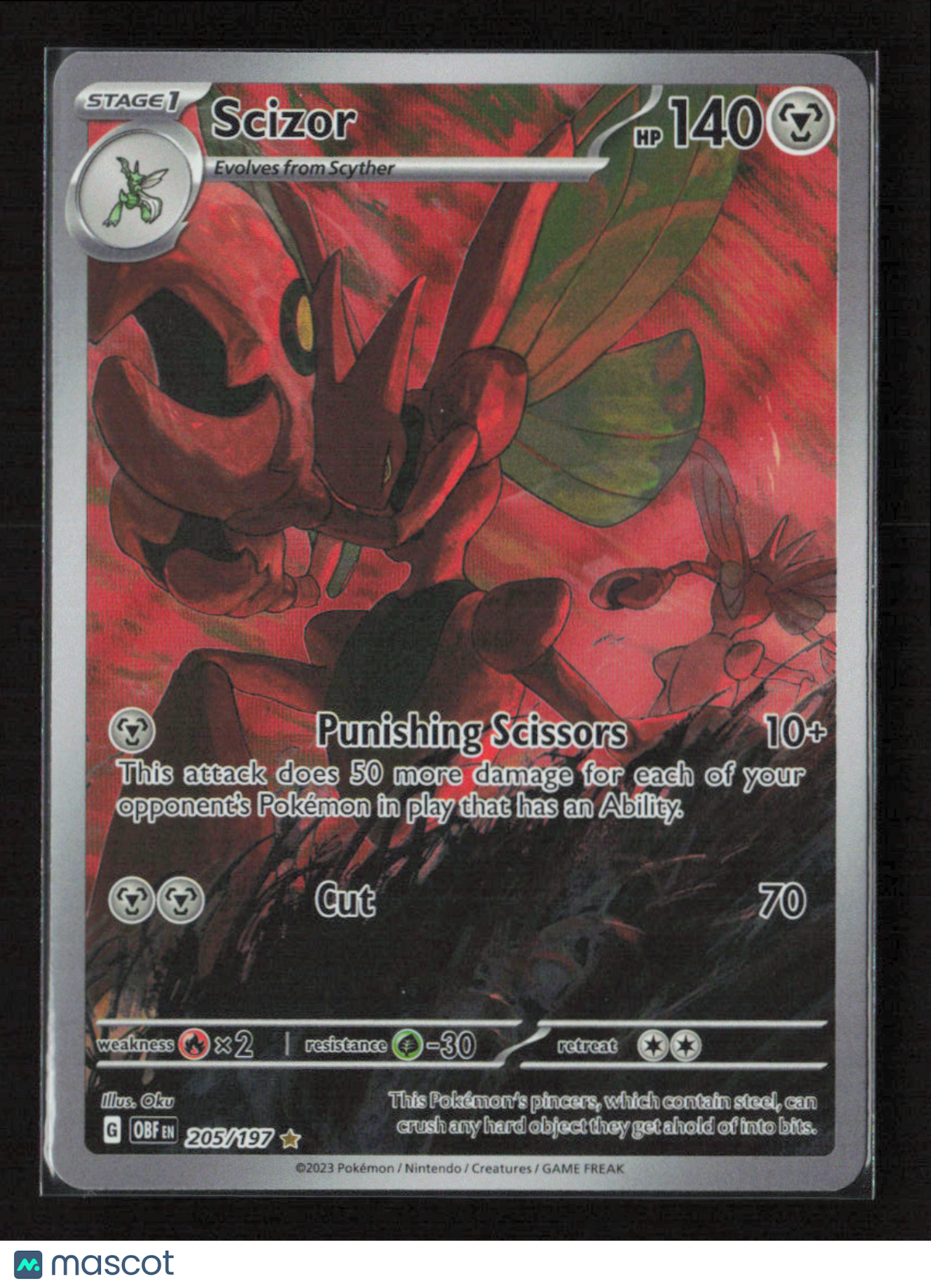 2023 Pokemon Scizor - 205/197 #205/197 Illustration Rare