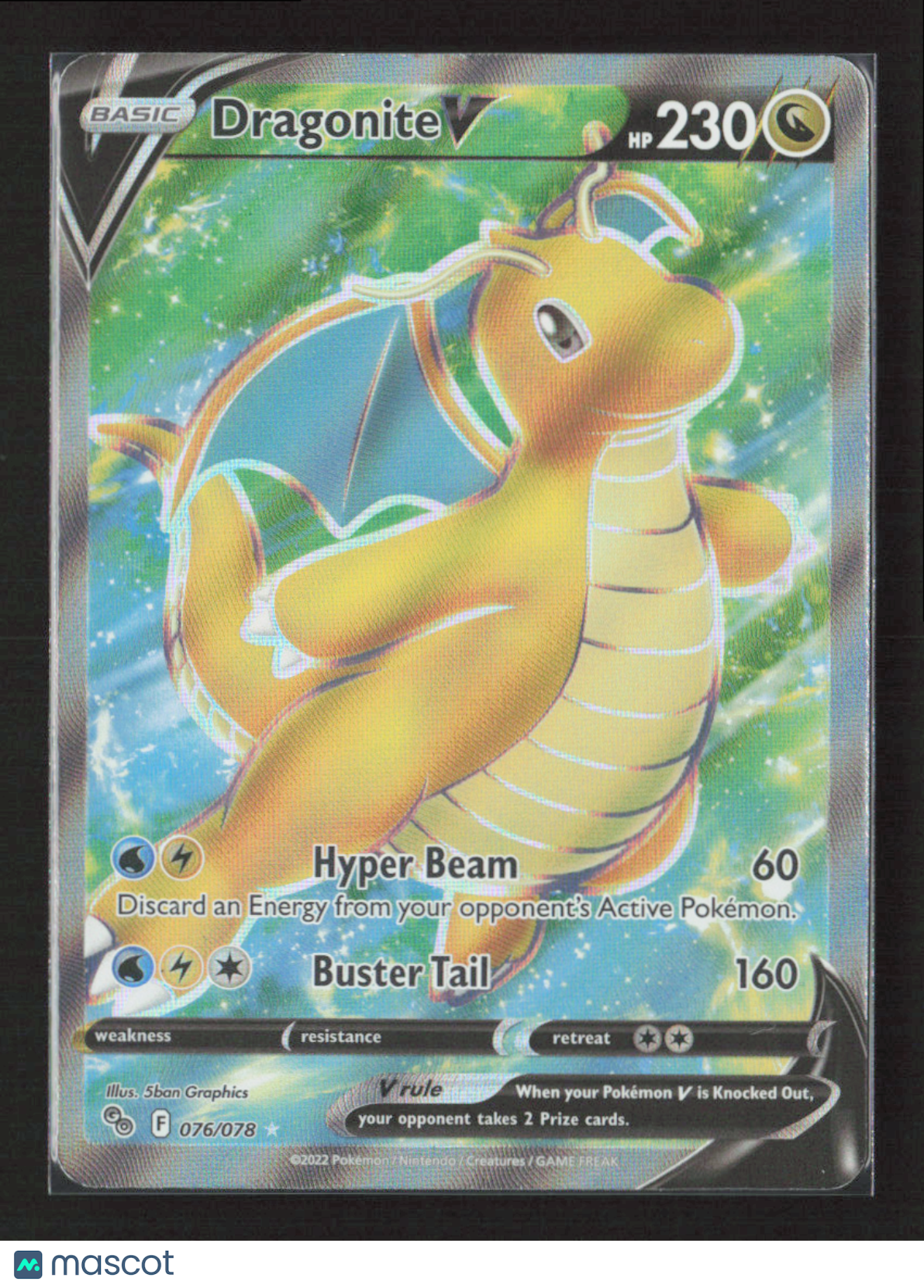 2022 Pokemon Dragonite V (Full Art) #076/078 Ultra Rare