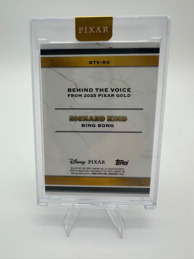 2025 Topps Pixar Gold Bing Bong 075/100 #BTV-RK Richard Kind Behind the Voice