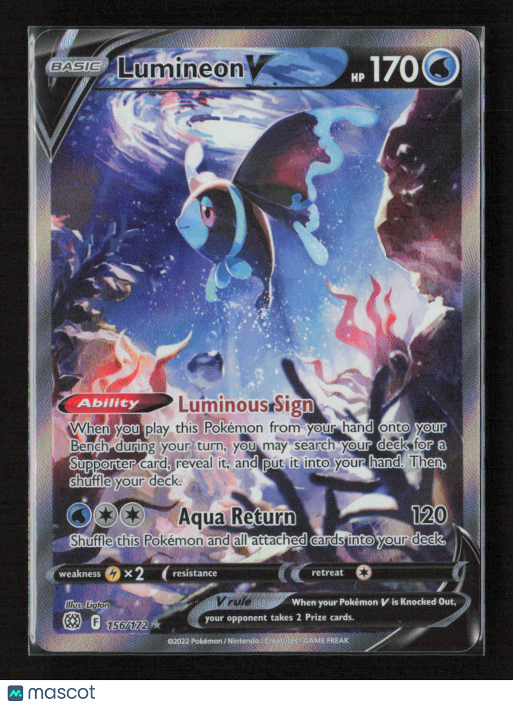 2022 Pokemon Lumineon V (Alternate Full Art) #156/172 Ultra Rare
