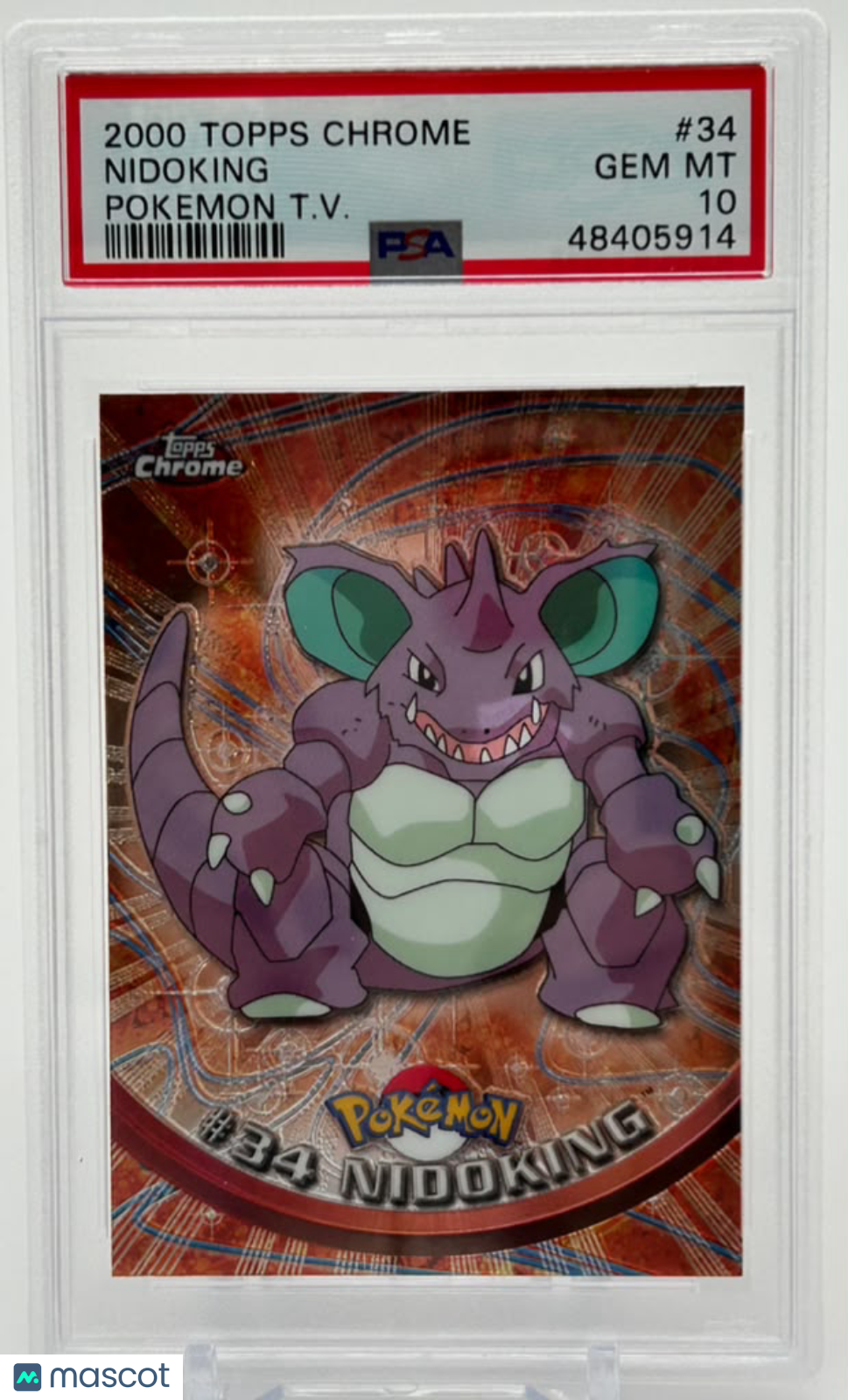 2000 Topps Chrome Pokemon T.V. Nidoking #34 PSA 10