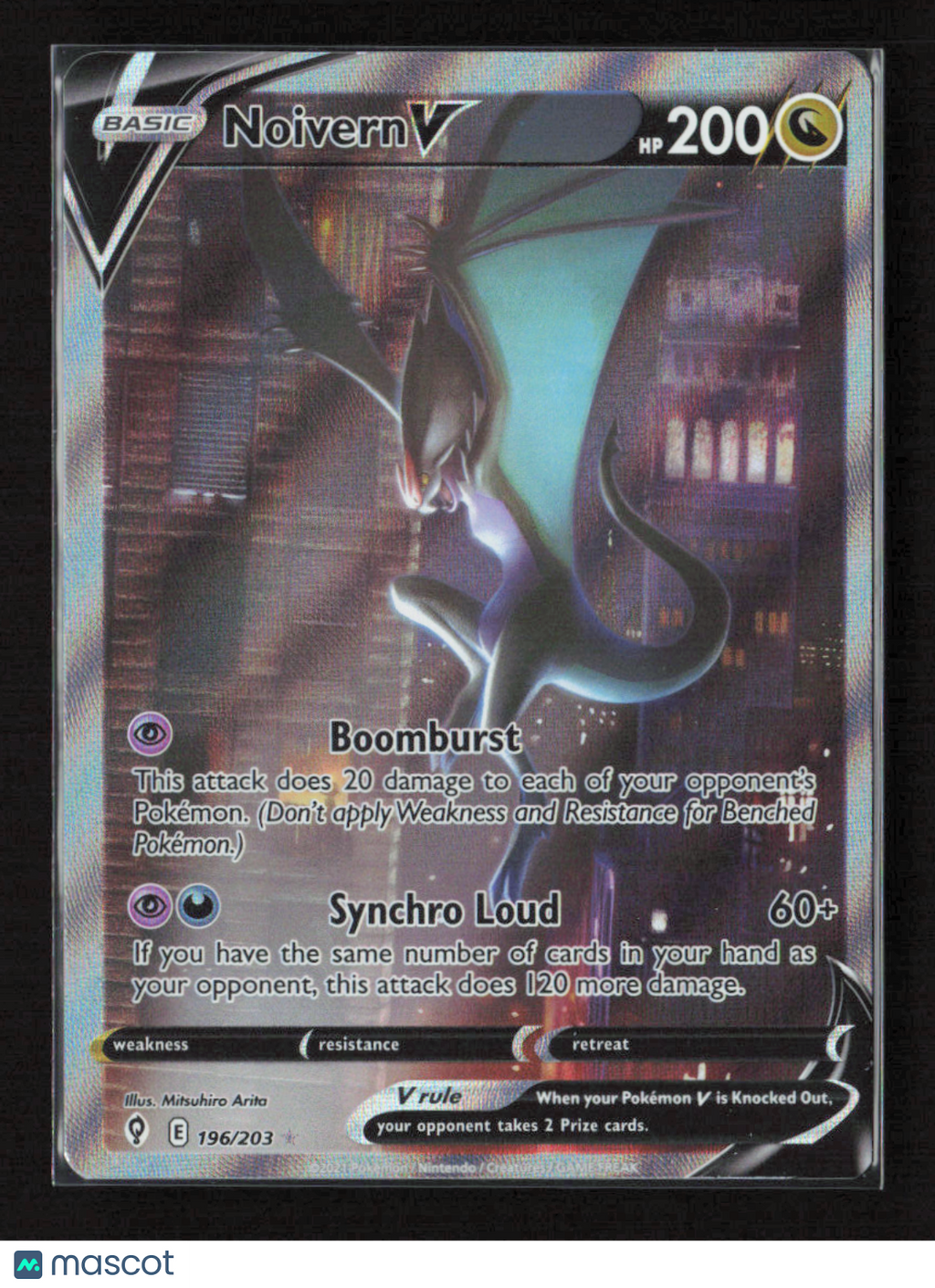2021 Pokemon Noivern V (Alternate Full Art) #196/203 Ultra Rare