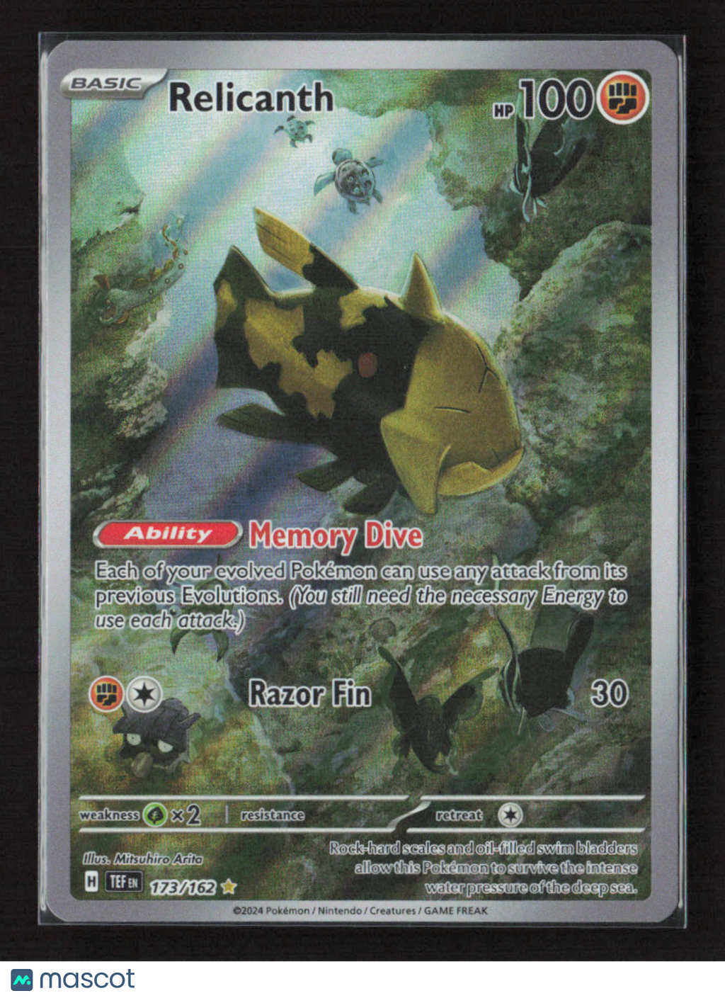 2024 Pokemon Relicanth - 173/162 #173/162 Illustration Rare