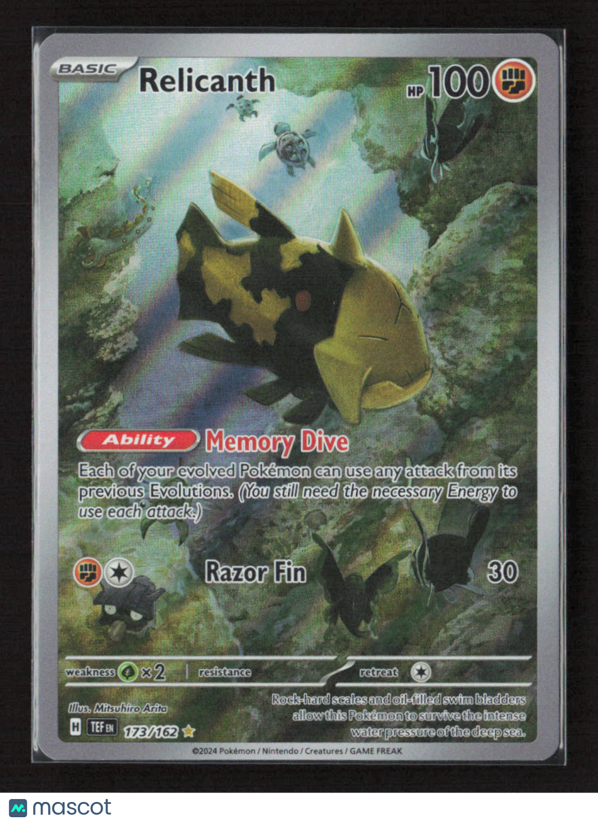 2024 Pokemon Relicanth - 173/162 #173/162 Illustration Rare