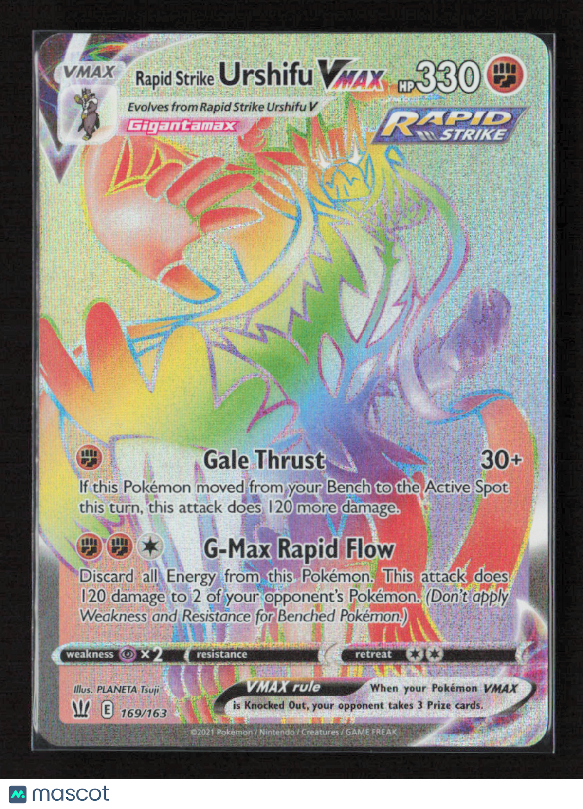 2021 Pokemon Rapid Strike Urshifu VMAX (Secret) #169/163 Secret Rare
