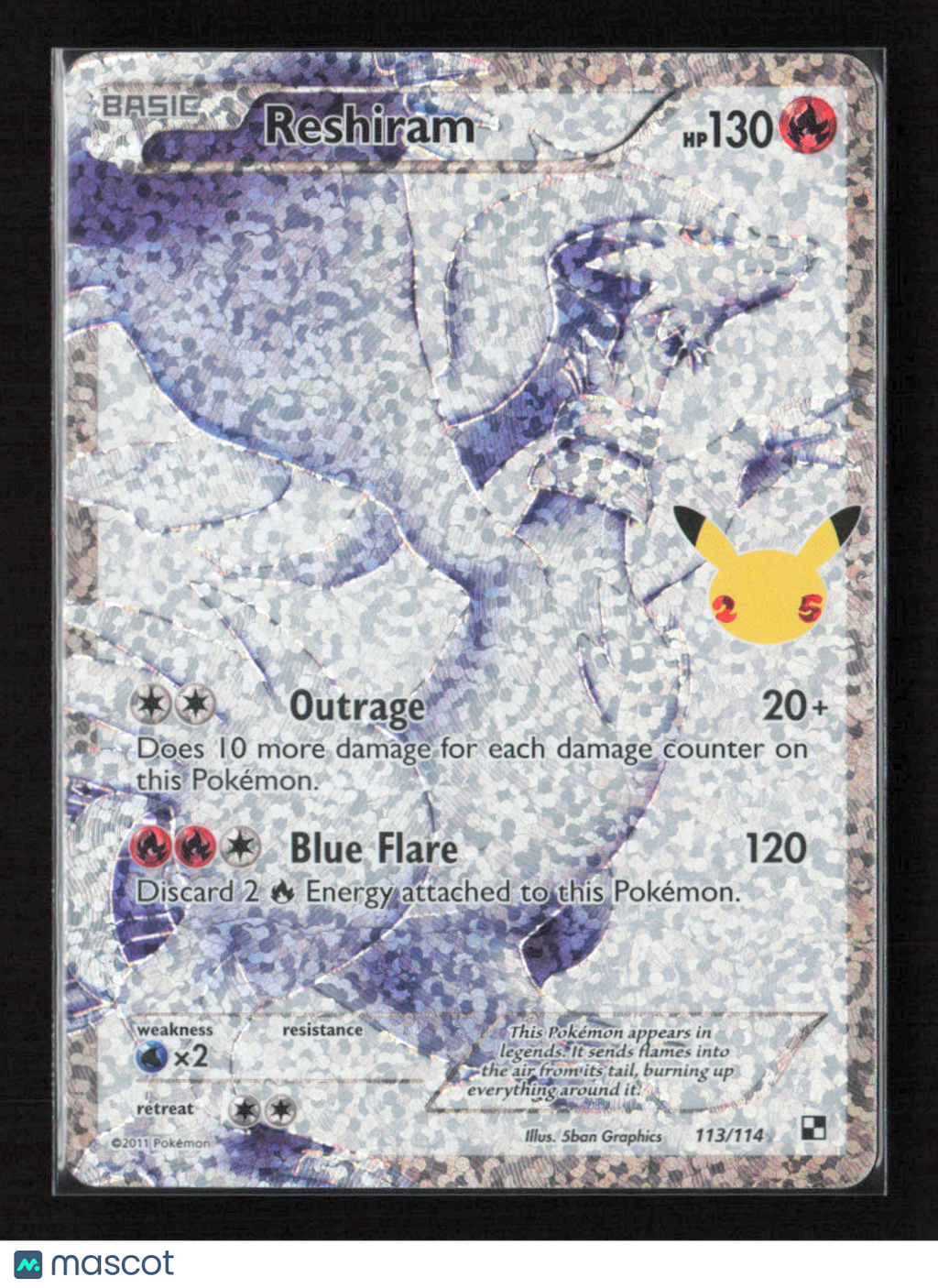 2021 Pokemon Reshiram #113/114 Classic Collection