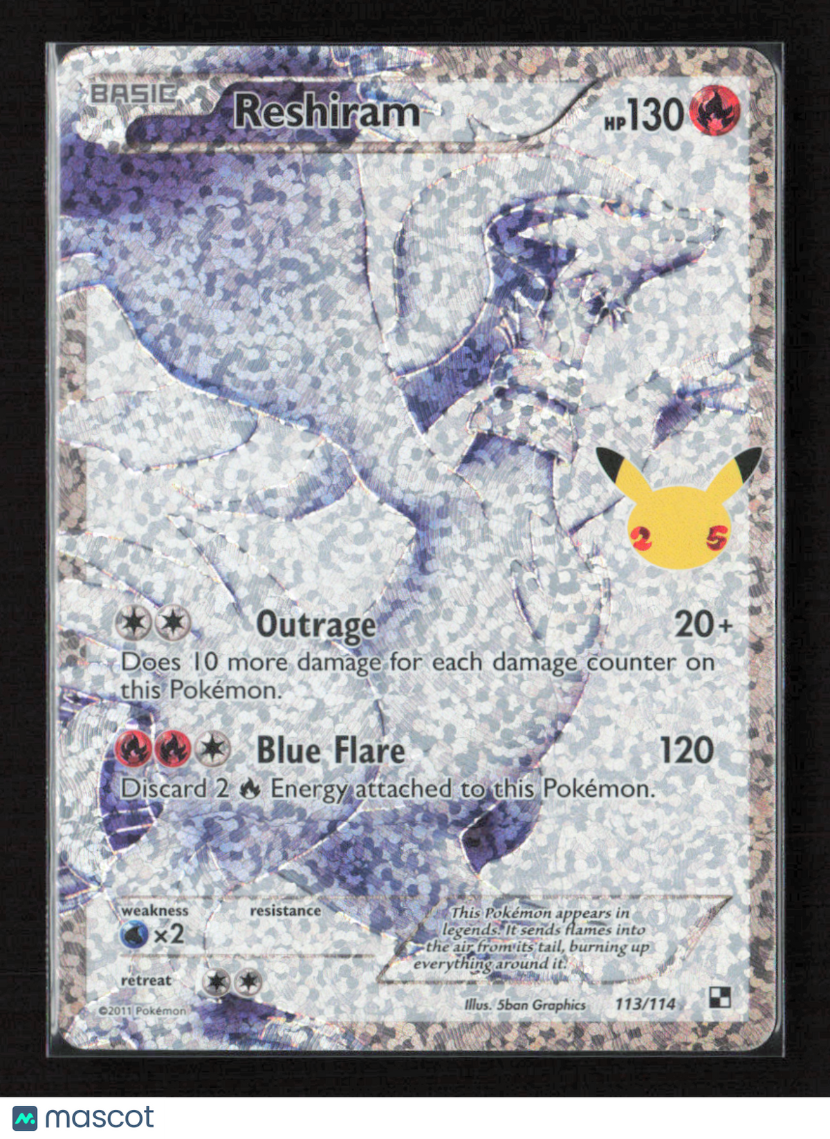 2021 Pokemon Reshiram #113/114 Classic Collection