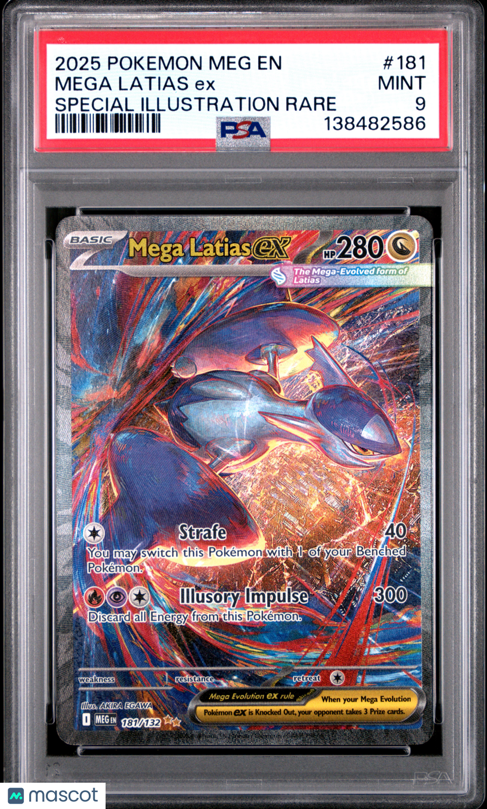 2025 Pokemon Meg EN-Mega Evolution Mega Latias EX #181 Special Illustration Rare PSA 9