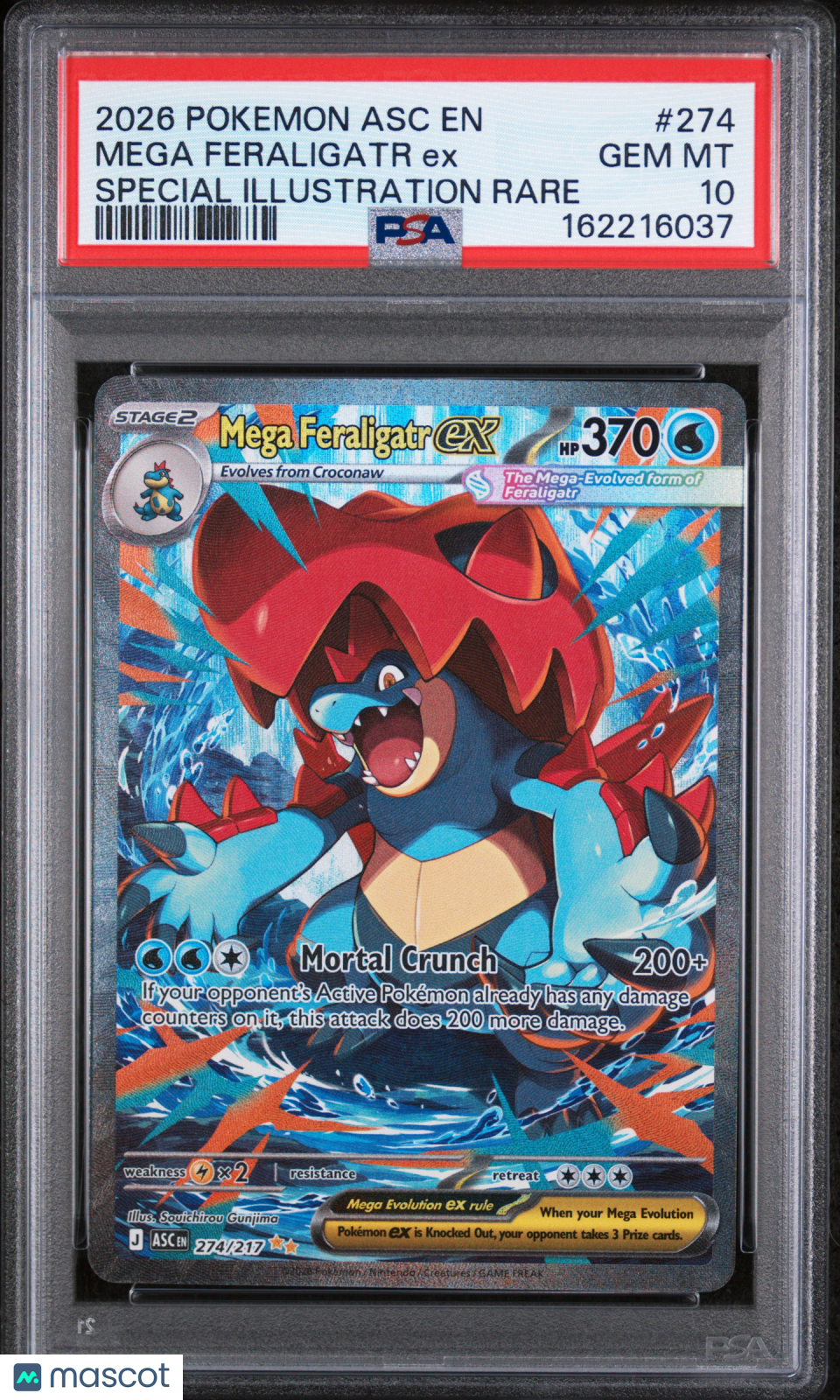 2026 Pokemon Asc EN-Ascended Heroes Mega Feraligatr EX #274 Special Illustration Rare PSA 10