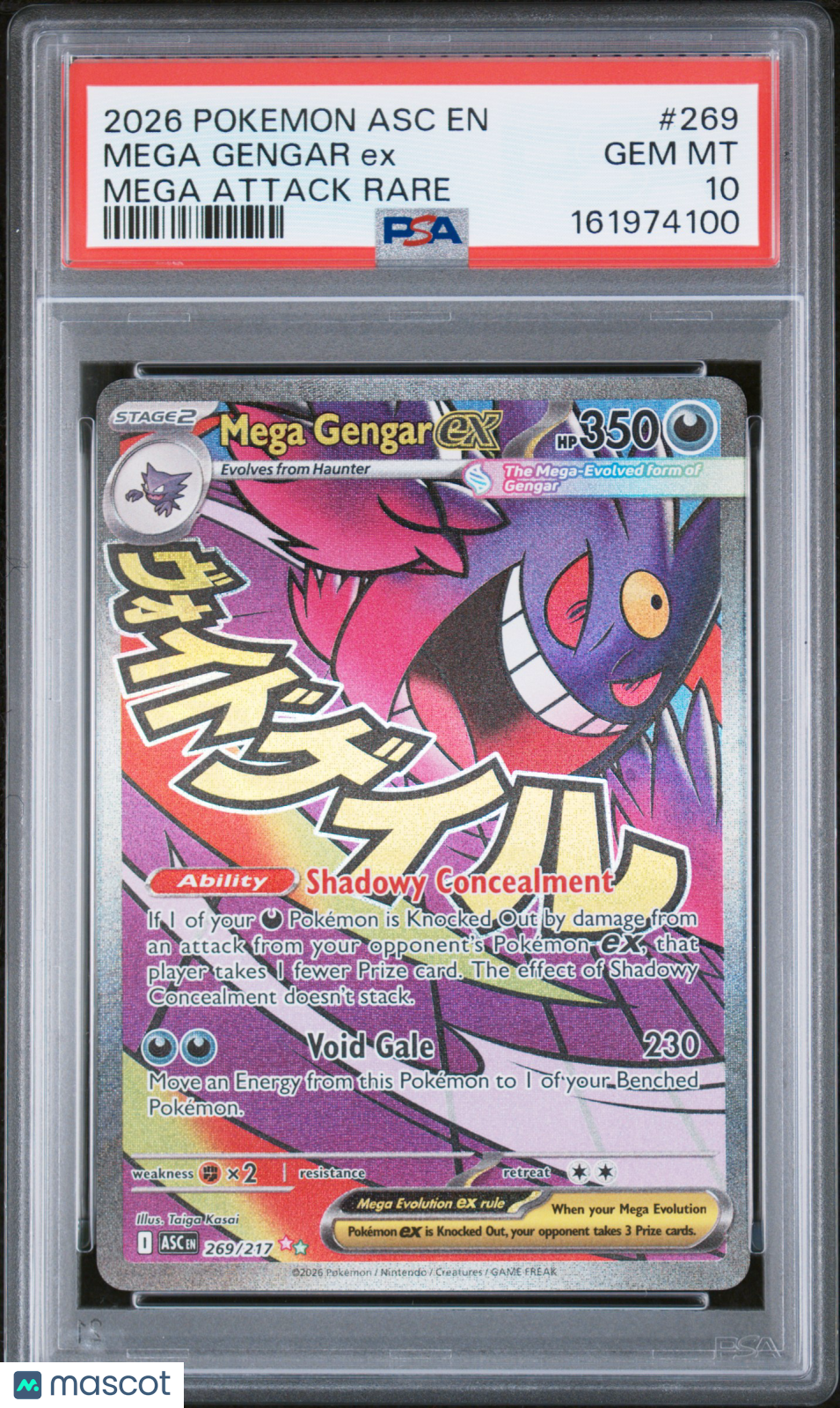 2026 Pokemon Asc EN-Ascended Heroes Mega Gengar EX #269 Mega Attack Rare PSA 10