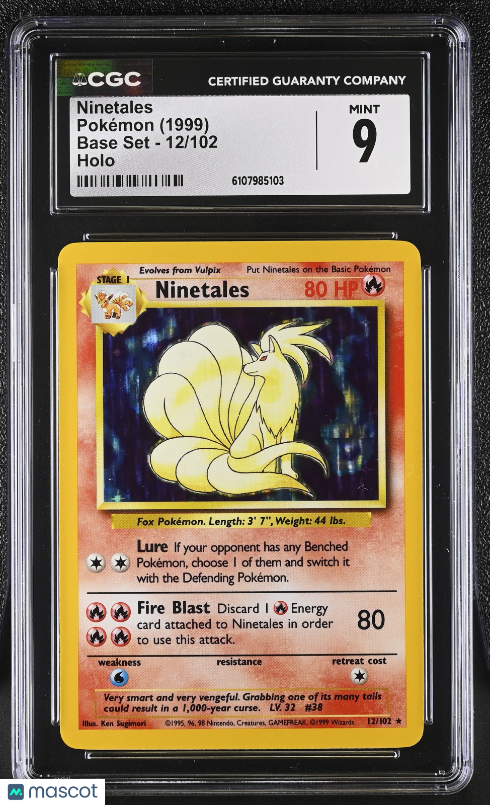 1999 Pokemon Ninetales #12/102 12/102 CGC 9