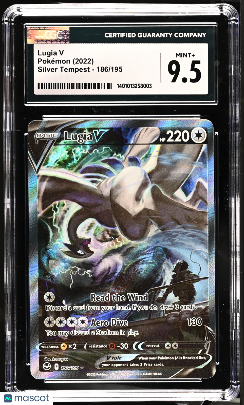 2022 Pokemon Lugia V #186/195 Ultra Rare CGC 9.5