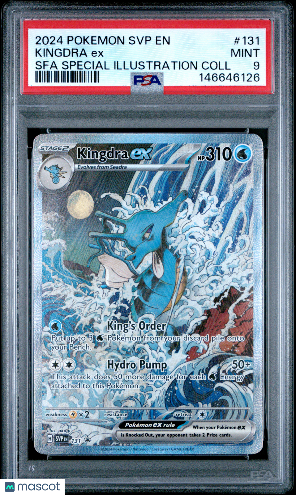 2024 Pokemon SVP EN-SV Black Star Promo Kingdra EX #131 Sfa Special Illustration Coll PSA 9