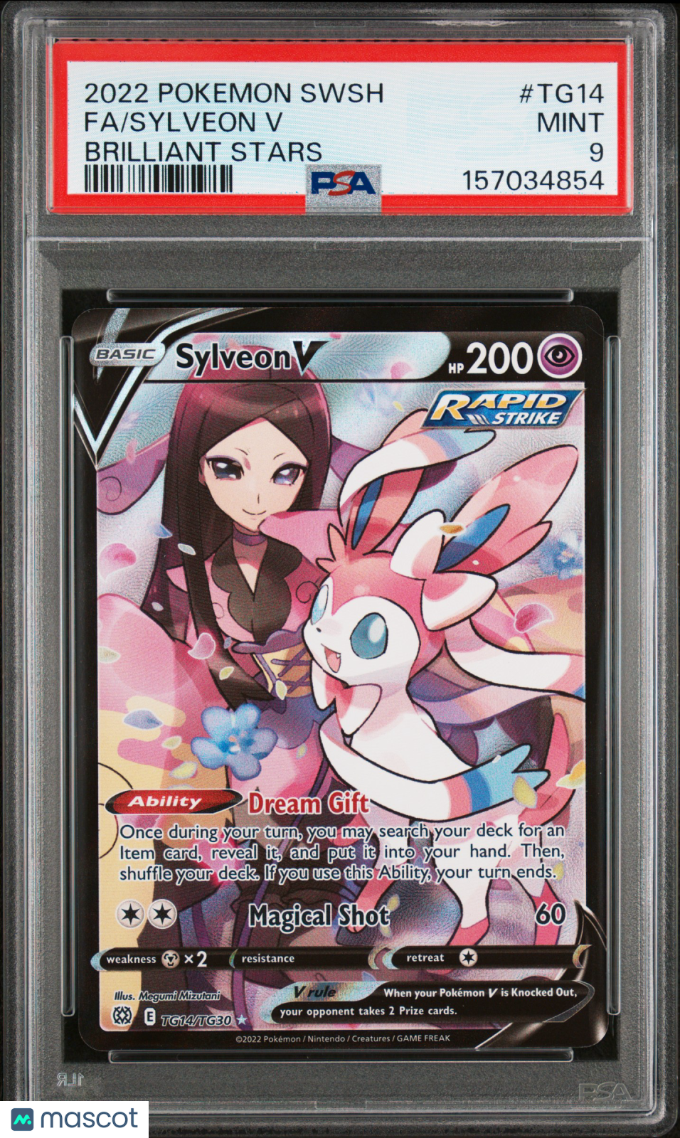 2022 Pokemon Sword & Shield Brilliant Stars Sylveon V #TG14 Fa Brilliant Stars PSA 9