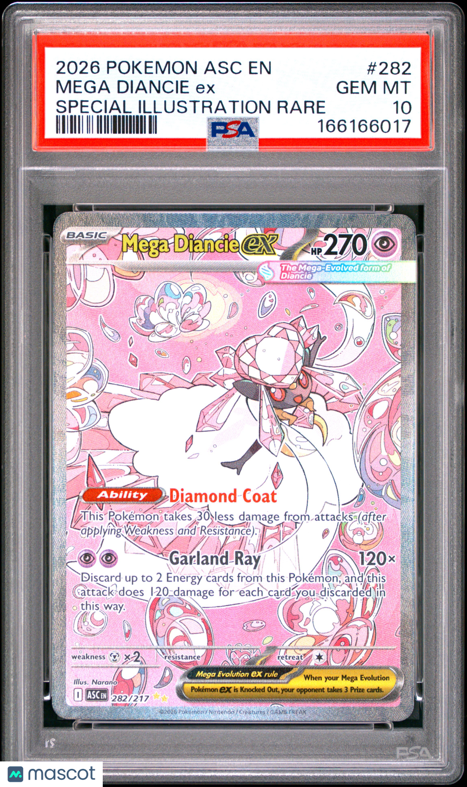 2026 Pokemon Asc EN-Ascended Heroes Mega Diancie EX #282 Special Illustration Rare PSA 10