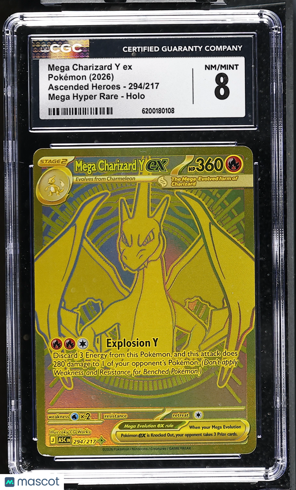 2026 Pokemon Mega Charizard Y ex #294/217 Mega Hyper Rare CGC 8