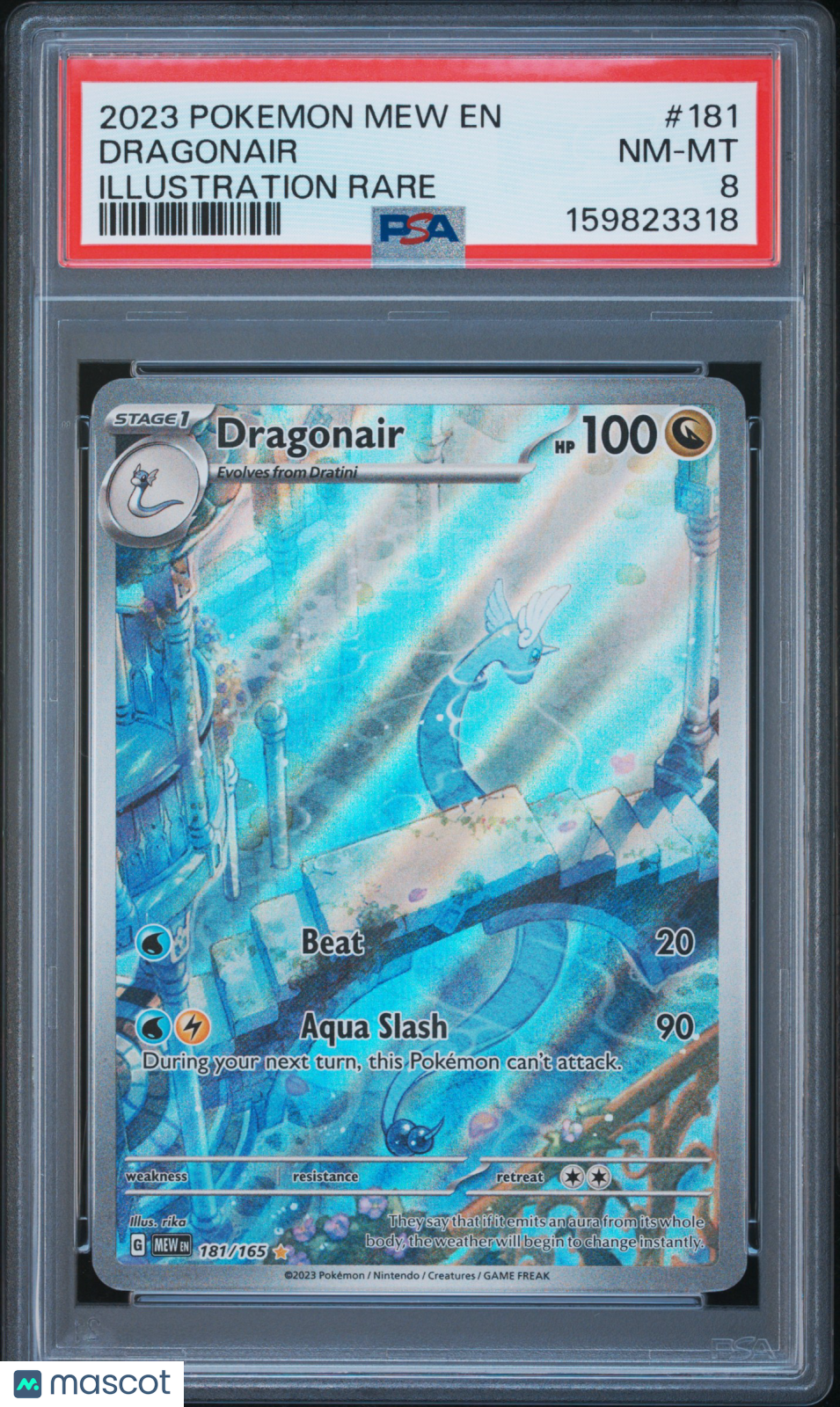 2023 Pokemon Mew EN-151 Dragonair #181 Illustration Rare PSA 8