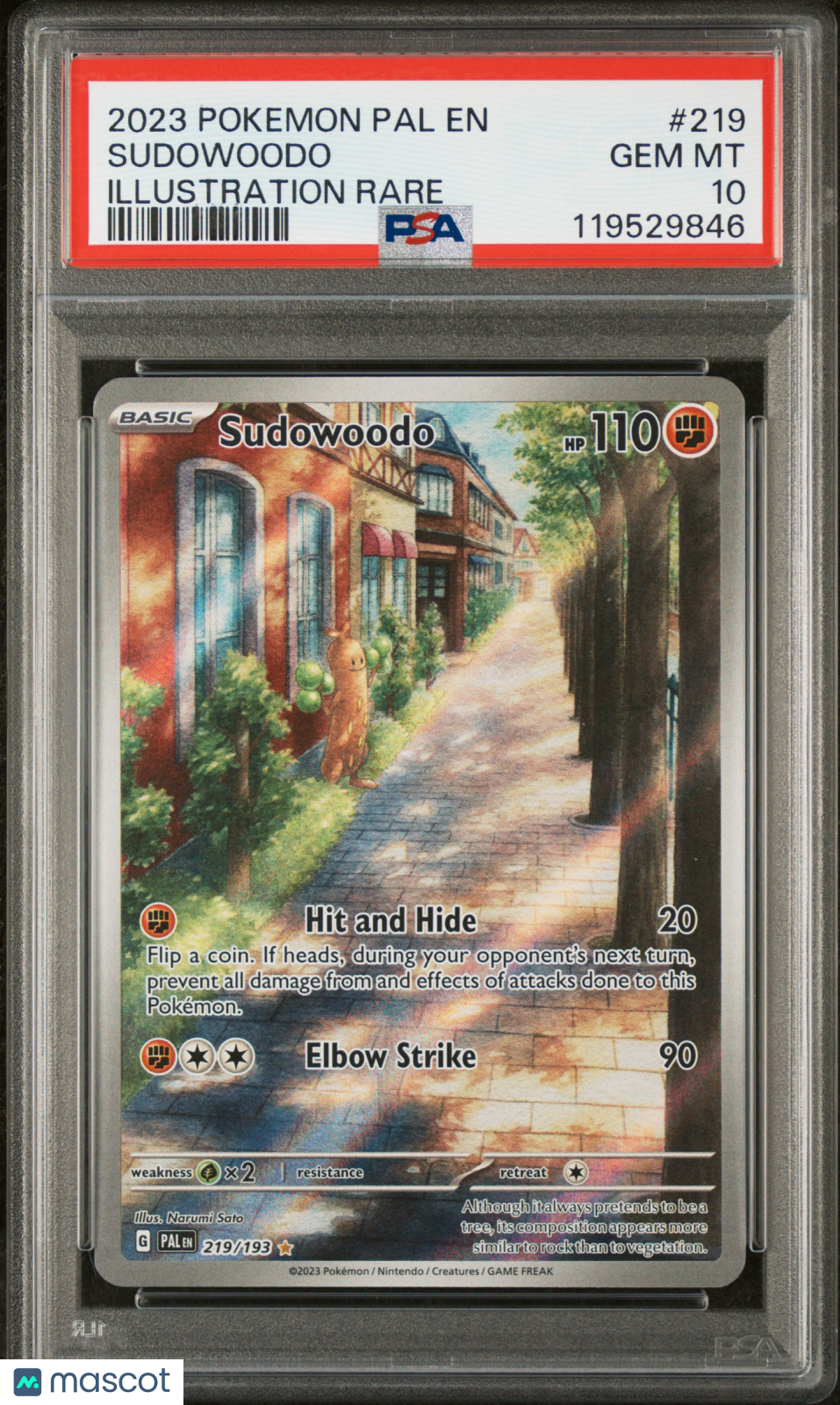 2023 Pokemon Pal EN-Paldea Evolved Sudowoodo #219 Illustration Rare PSA 10