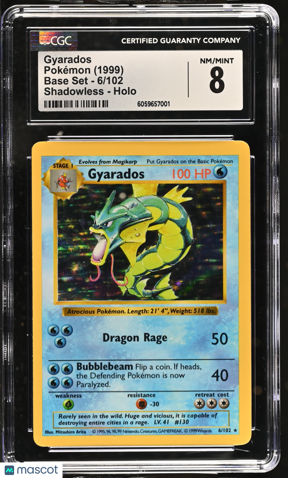 1999 Pokemon Gyarados #6/102 CGC 8