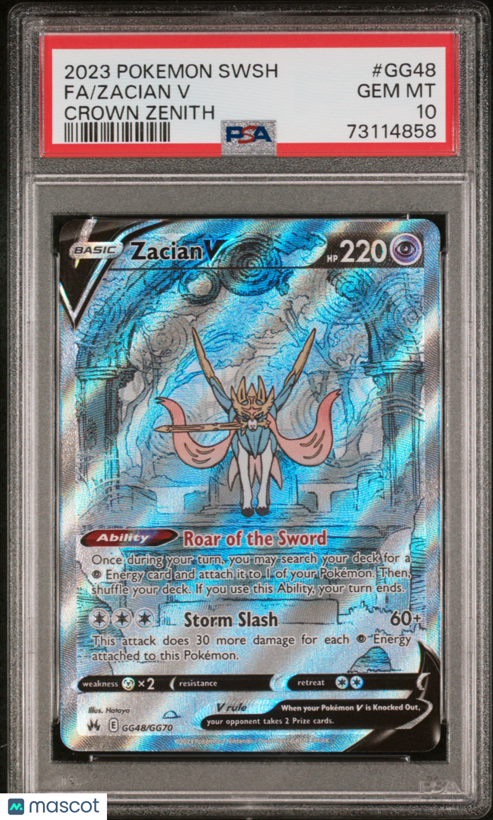 2023 Pokemon Sword And Shield Crown Zenith Zacian V #GG48 Fa Crown Zenith PSA 10