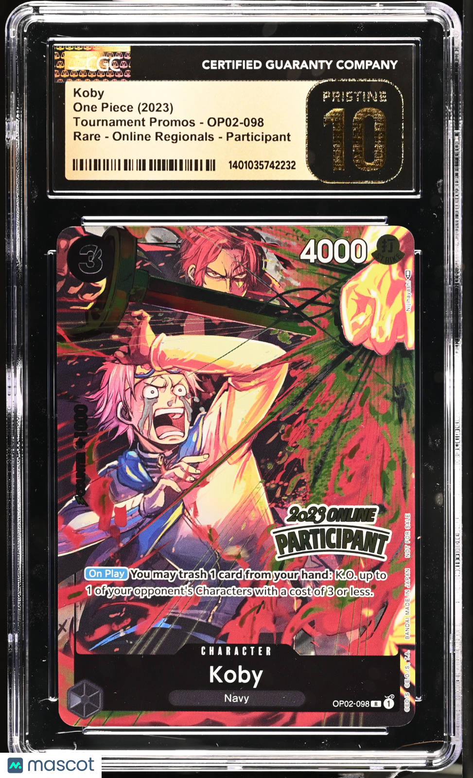 2023 One Piece Koby #OP02-098 CGC 10