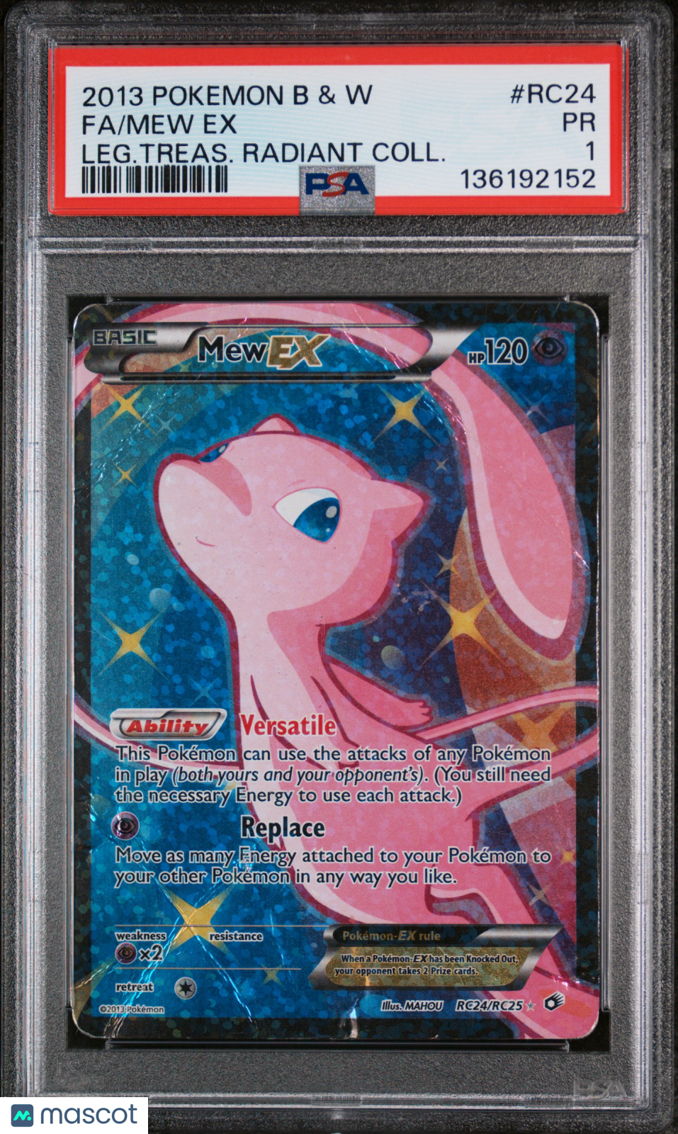 2013 Pokemon Black & White Legendary Treasures Radiant Collection Mew EX #RC24 Fa Leg.Treas. Radiant Coll. PSA 1