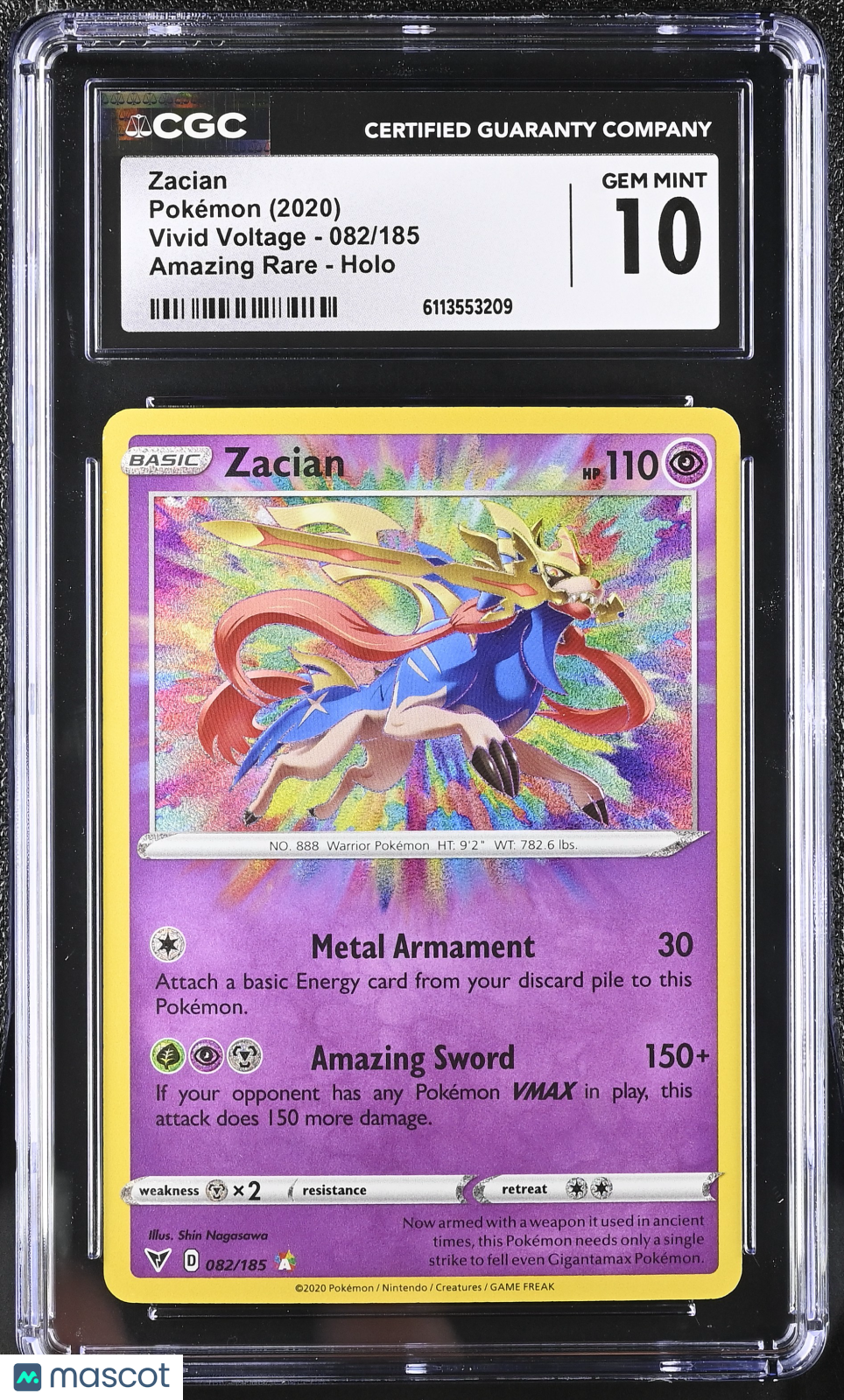 2020 Pokemon Zacian #082/185 Amazing Rare CGC 10