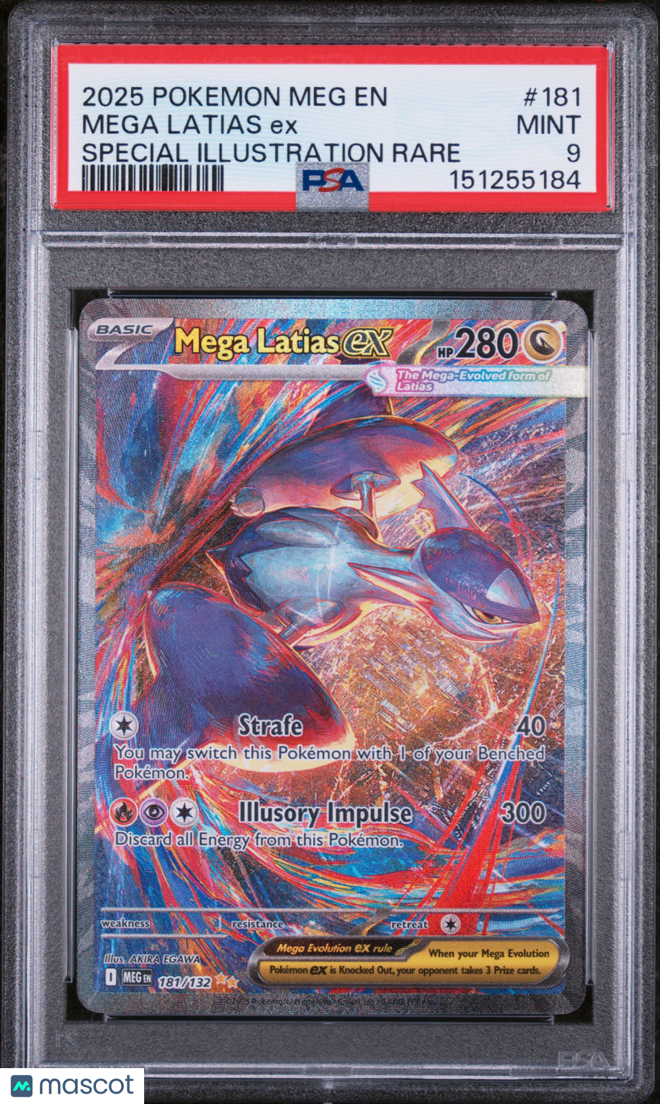 2025 Pokemon Meg EN-Mega Evolution Mega Latias EX #181 Special Illustration Rare PSA 9
