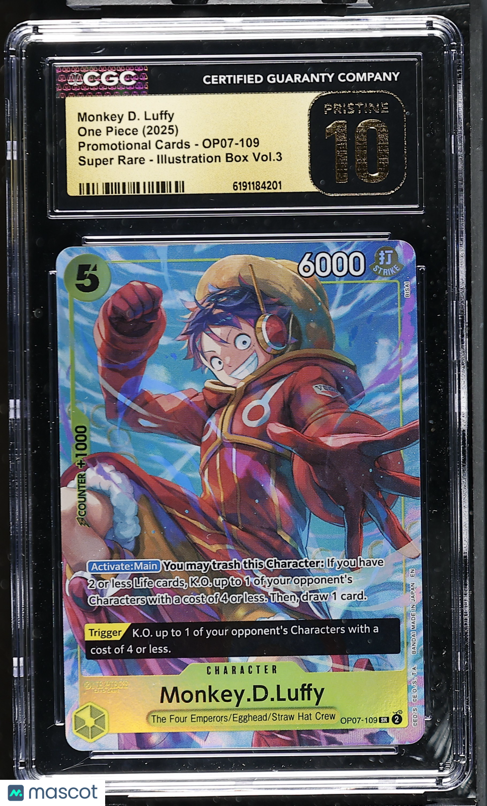 2025 One Piece Monkey D. Luffy #OP07-109 CGC 10