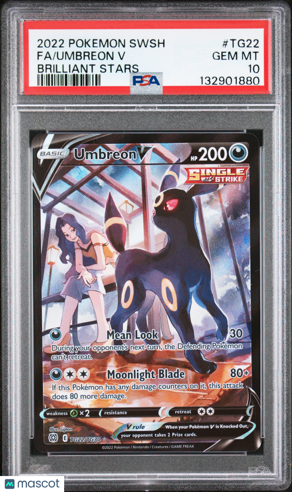 2022 Pokemon Sword & Shield Brilliant Stars Umbreon V #TG22 Fa Brilliant Stars PSA 10