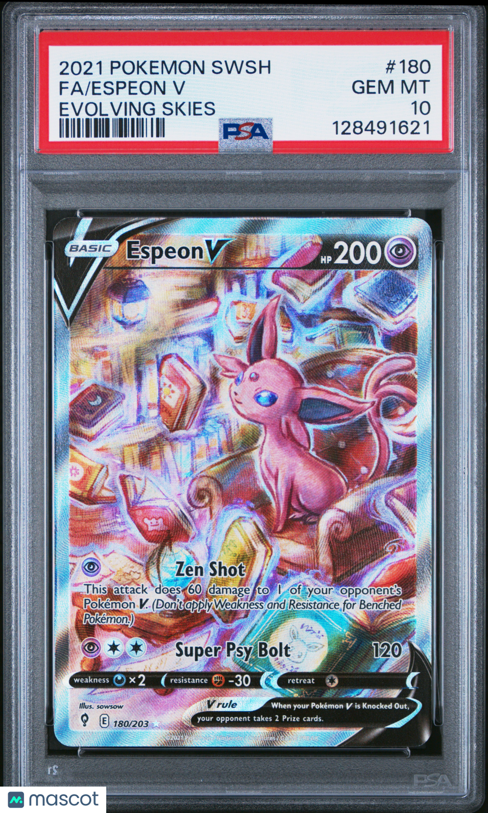 2021 Pokemon Sword & Shield Evolving Skies Espeon V #180 Evolving Skies Fa PSA 10
