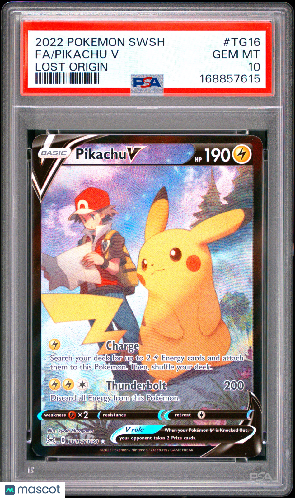 2022 Pokemon Sword & Shield Lost Origin Pikachu V #TG16 Fa Lost Origin PSA 10