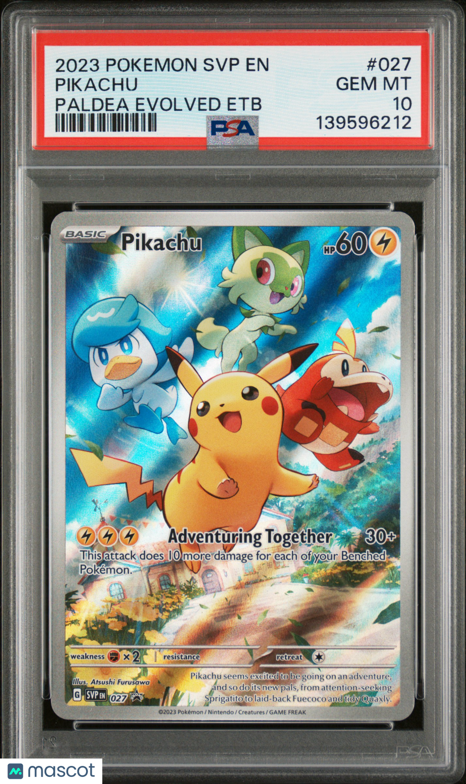 2023 Pokemon SVP EN-SV Black Star Promo Pikachu #027 Paldea Evolved Etb PSA 10