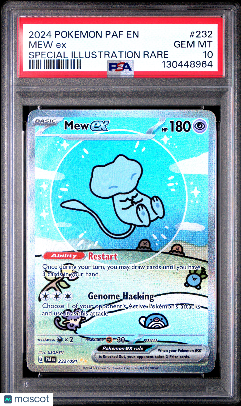 2024 Pokemon Paf EN-Paldean Fates Mew EX #232 Special Illustration Rare PSA 10