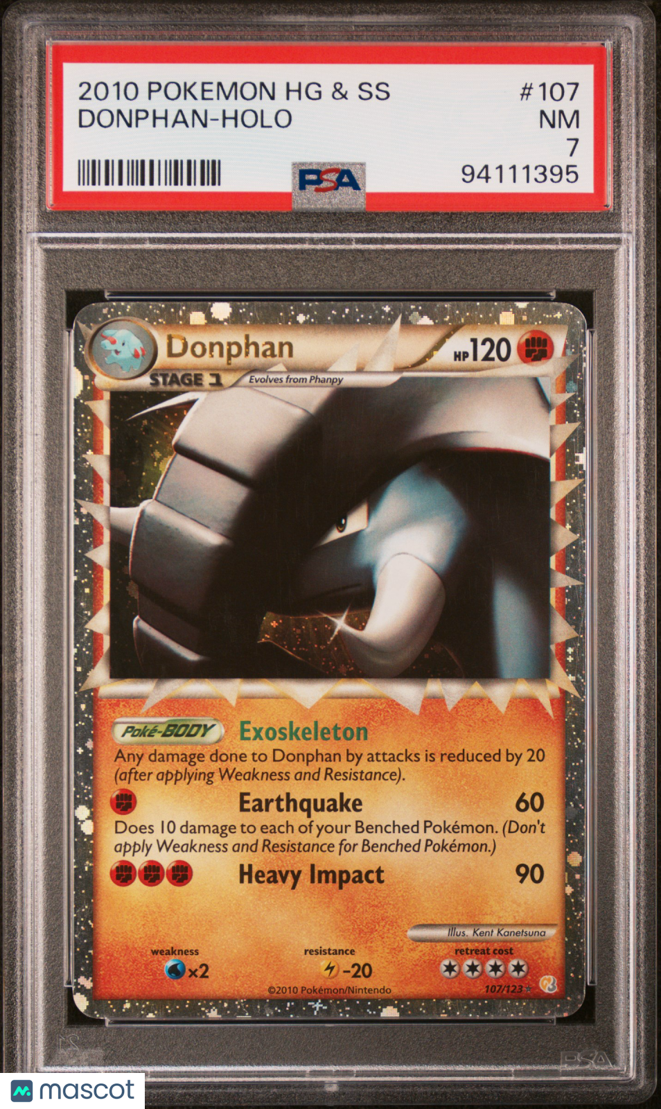 2010 Pokemon Heartgold & Soulsilver Donphan #107 PSA 7
