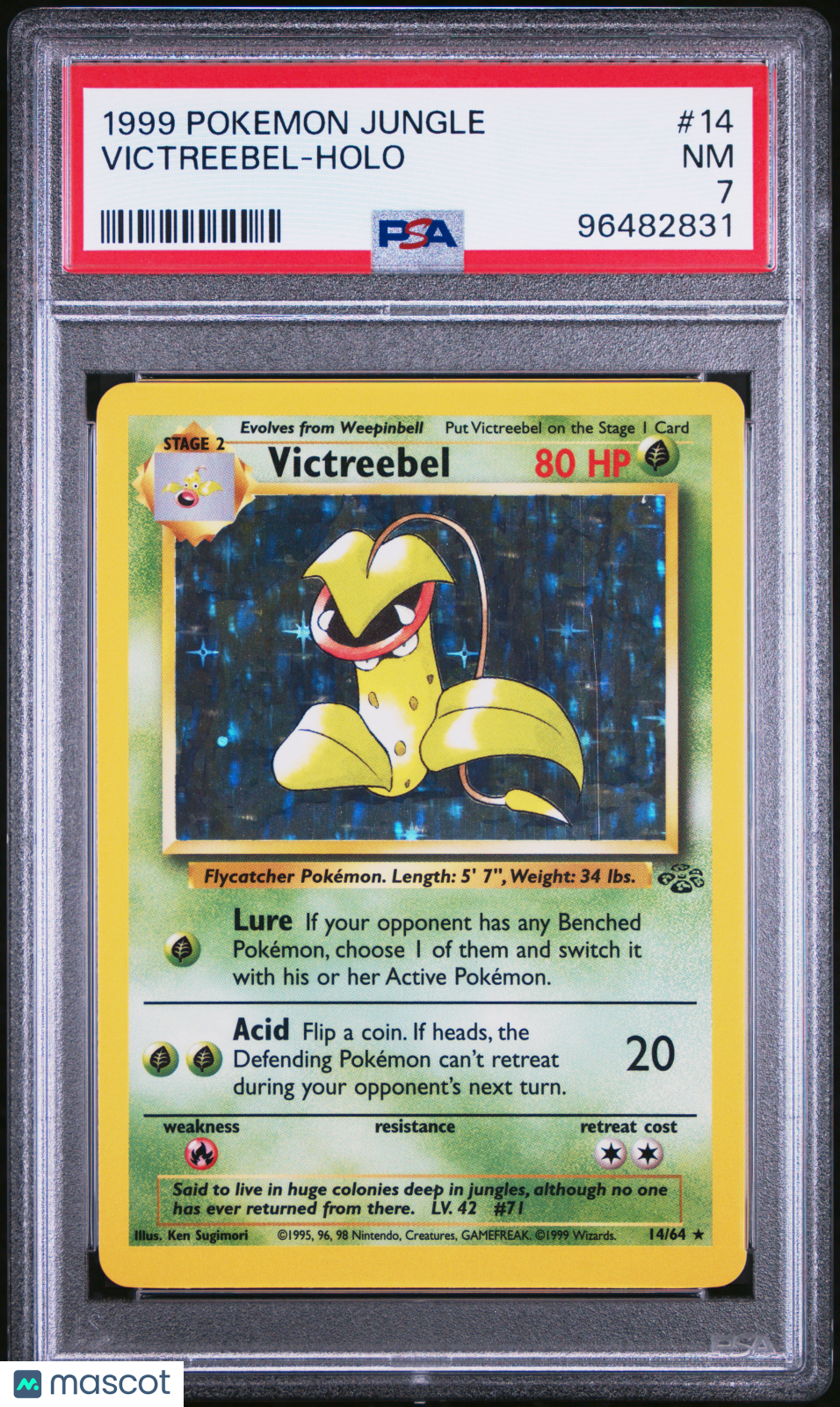 1999 Pokemon Jungle Victreebel #14 PSA 7