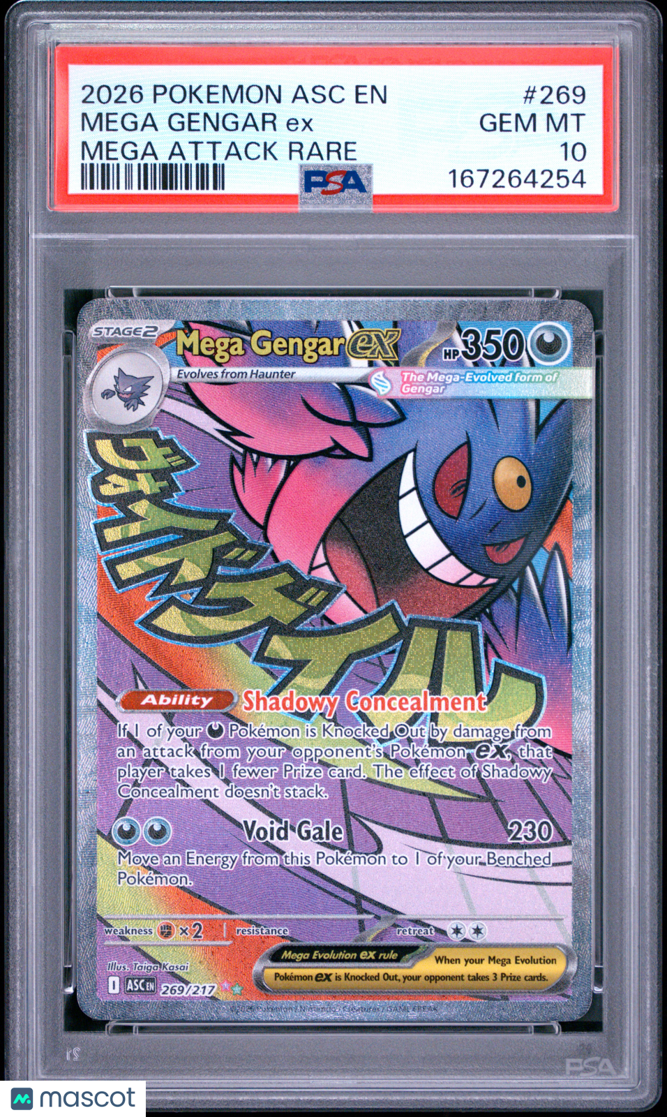 2026 Pokemon Asc EN-Ascended Heroes Mega Gengar EX #269 Mega Attack Rare PSA 10