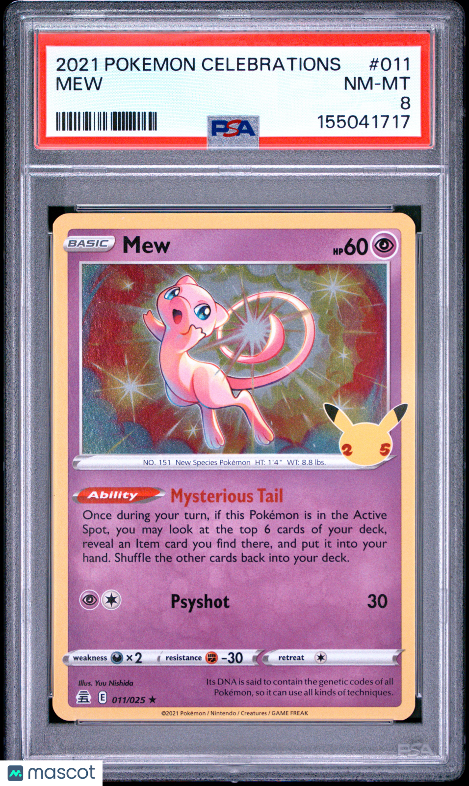2021 Pokemon Celebrations Mew #011 PSA 8