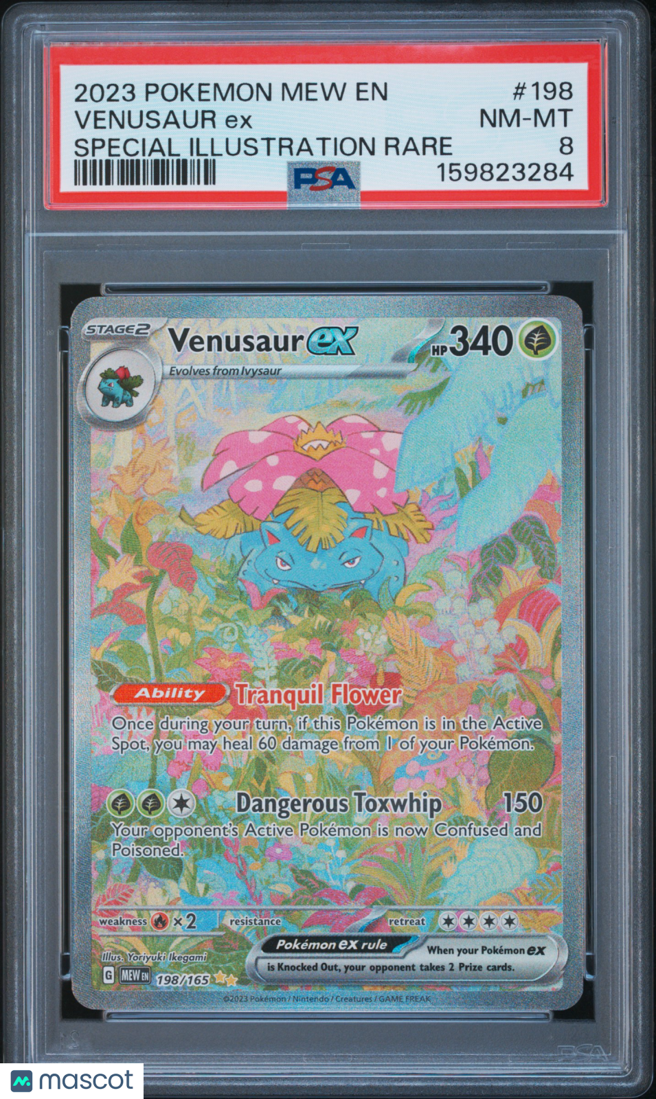 2023 Pokemon Mew EN-151 Venusaur EX #198 Special Illustration Rare PSA 8