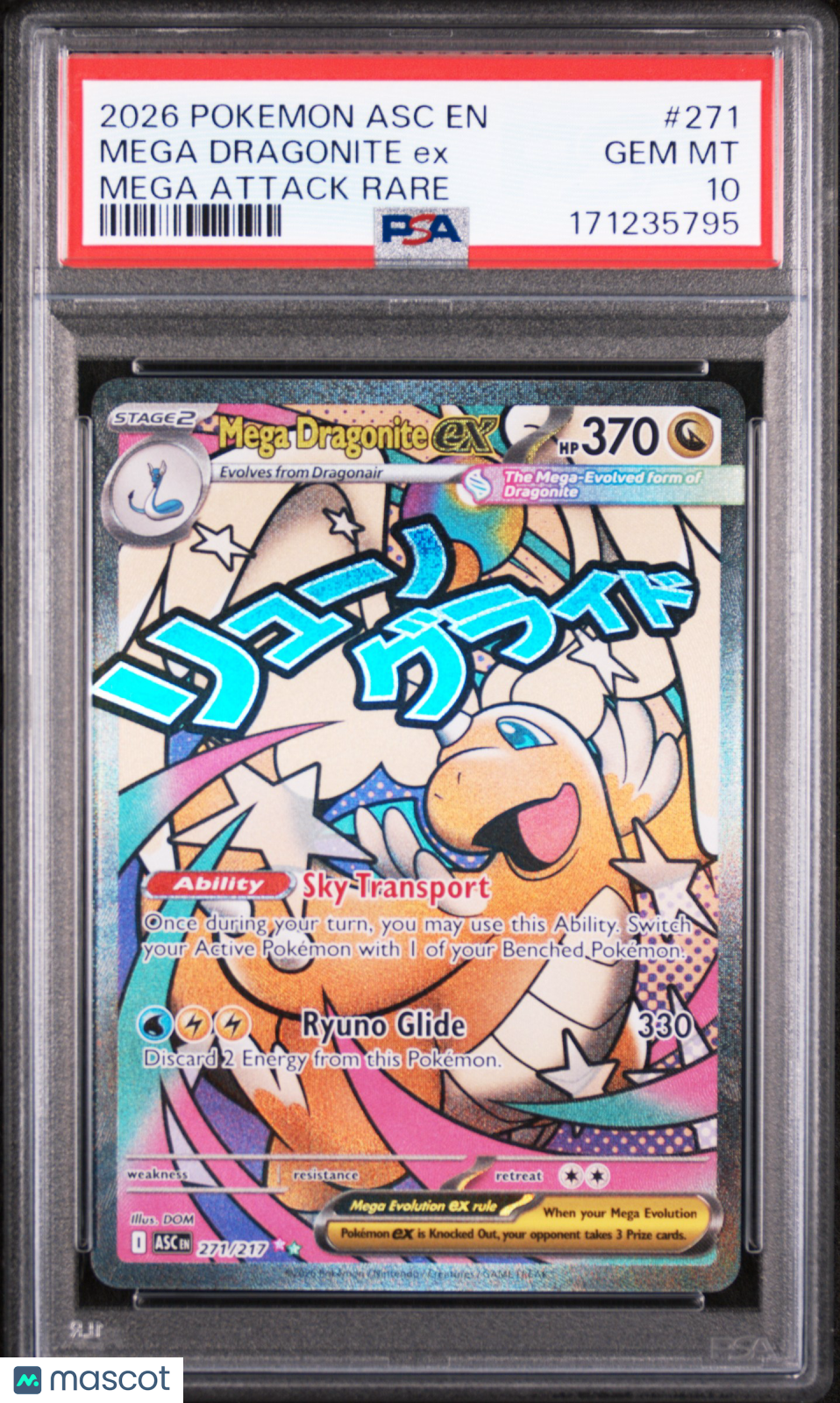 2026 Pokemon Asc EN-Ascended Heroes Mega Dragonite EX #271 Mega Attack Rare PSA 10