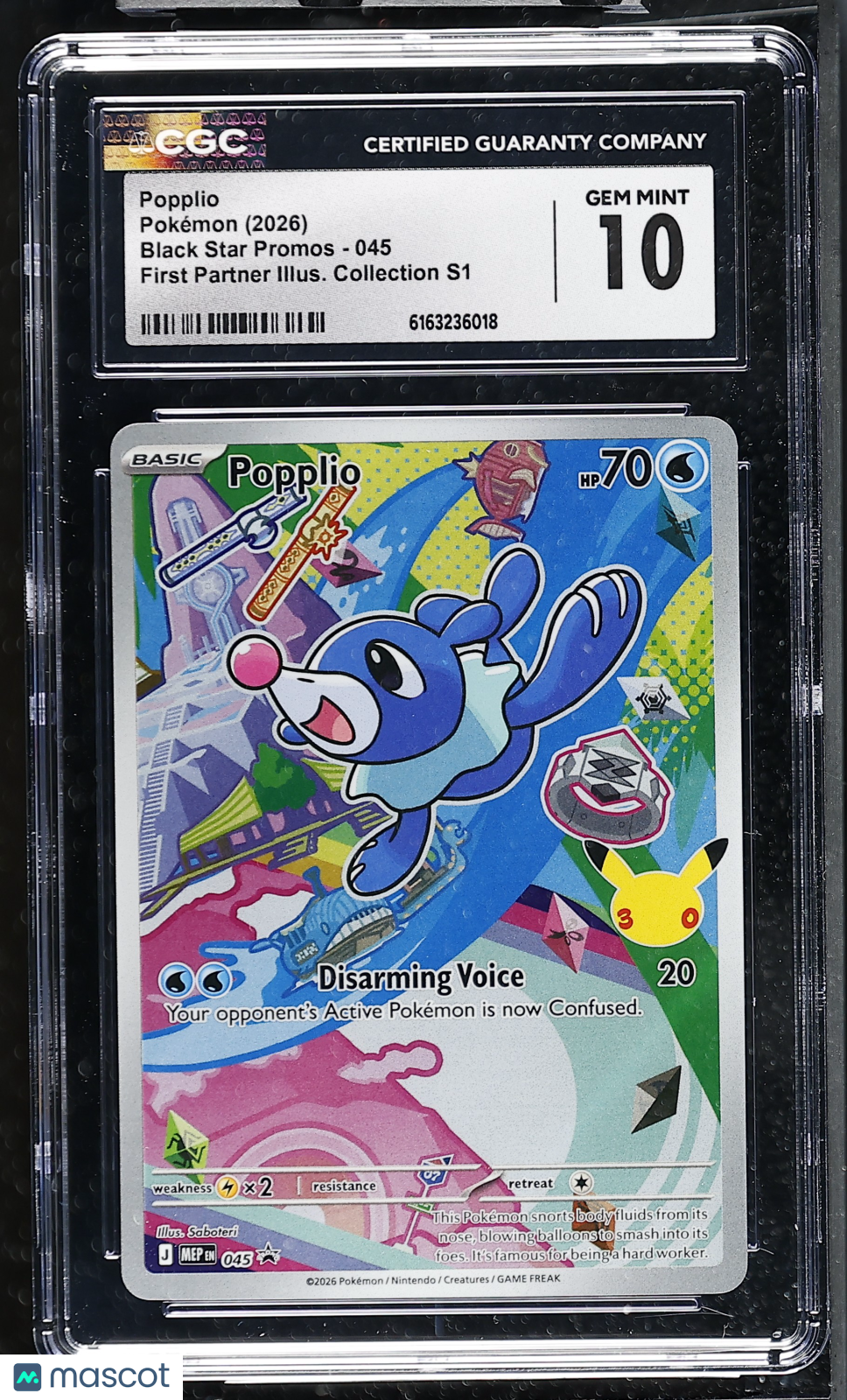 2026 Pokemon Popplio #045 CGC 10