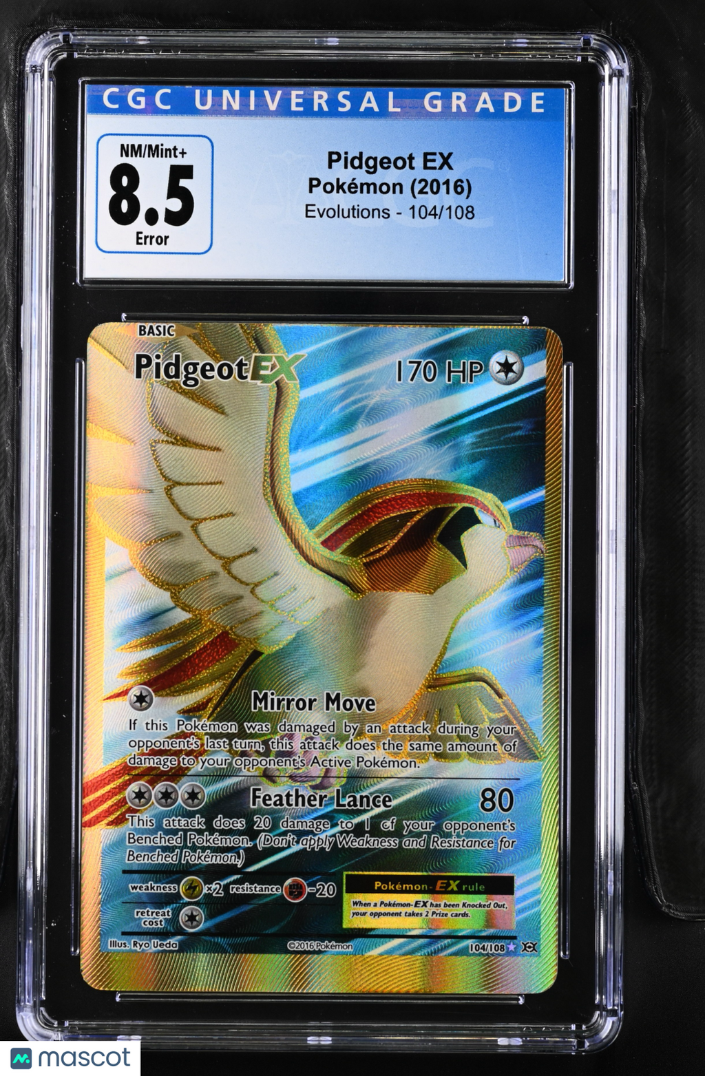 2016 Pokemon Pidgeot EX #104/108 Ultra Rare CGC 8.5