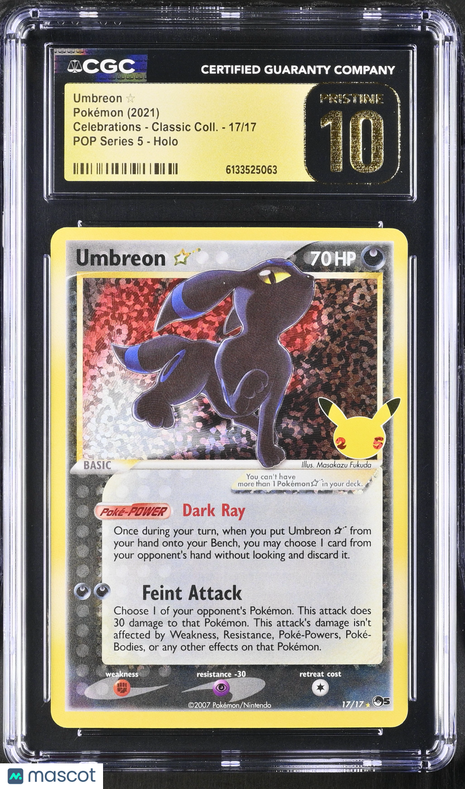 2021 Pokemon Umbreon ☆ #17/17 CGC 10