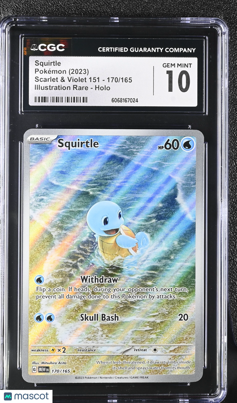 2023 Pokemon Squirtle #170/165 Illustration Rare CGC 10