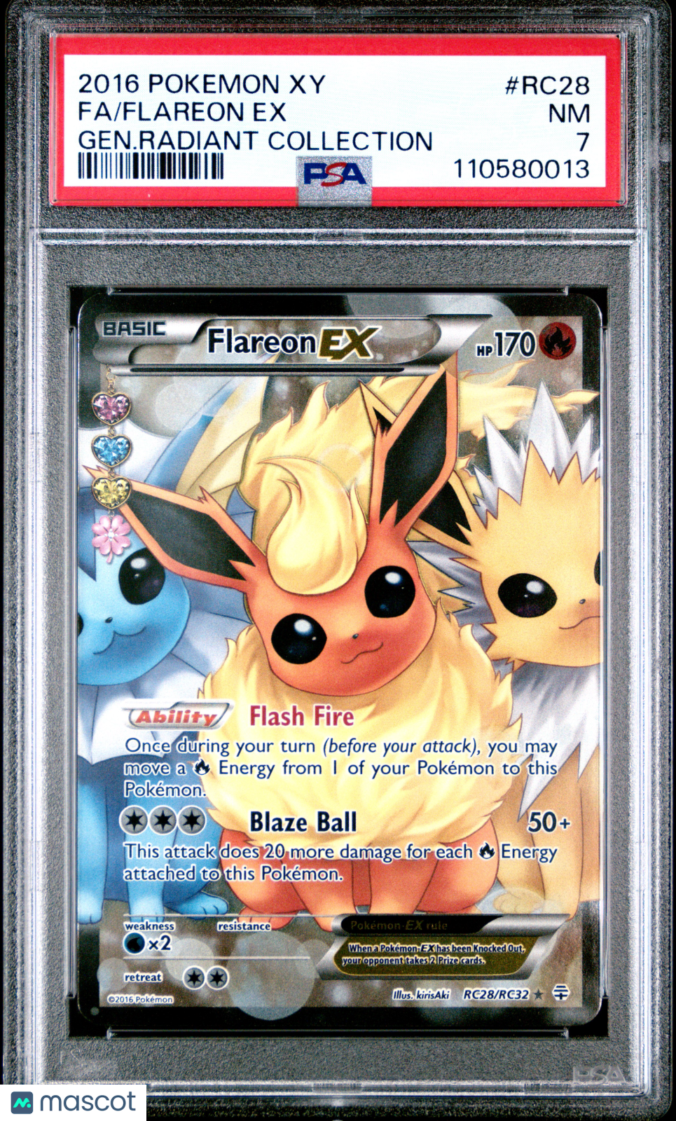 2016 Pokemon Xy Generations Radiant Collection Flareon EX #RC28 Gen.Radiant Collection Fa PSA 7