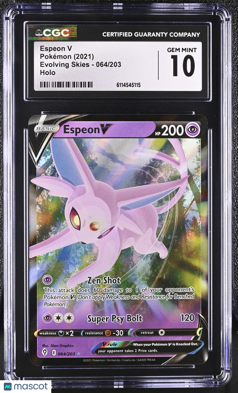 2021 Pokemon Espeon V #064/203 064/203 CGC 10