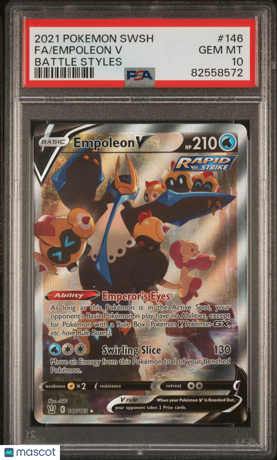 2021 Pokemon Sword & Shield Battle Styles Empoleon V #146 Fa Battle Styles PSA 10